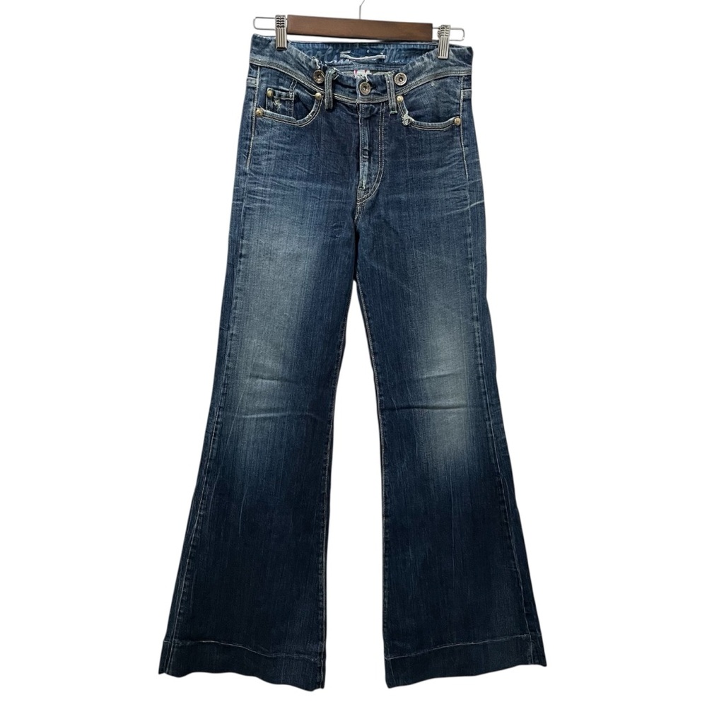 Nolita Italian Flare Jeans Distressed Indigo Wash